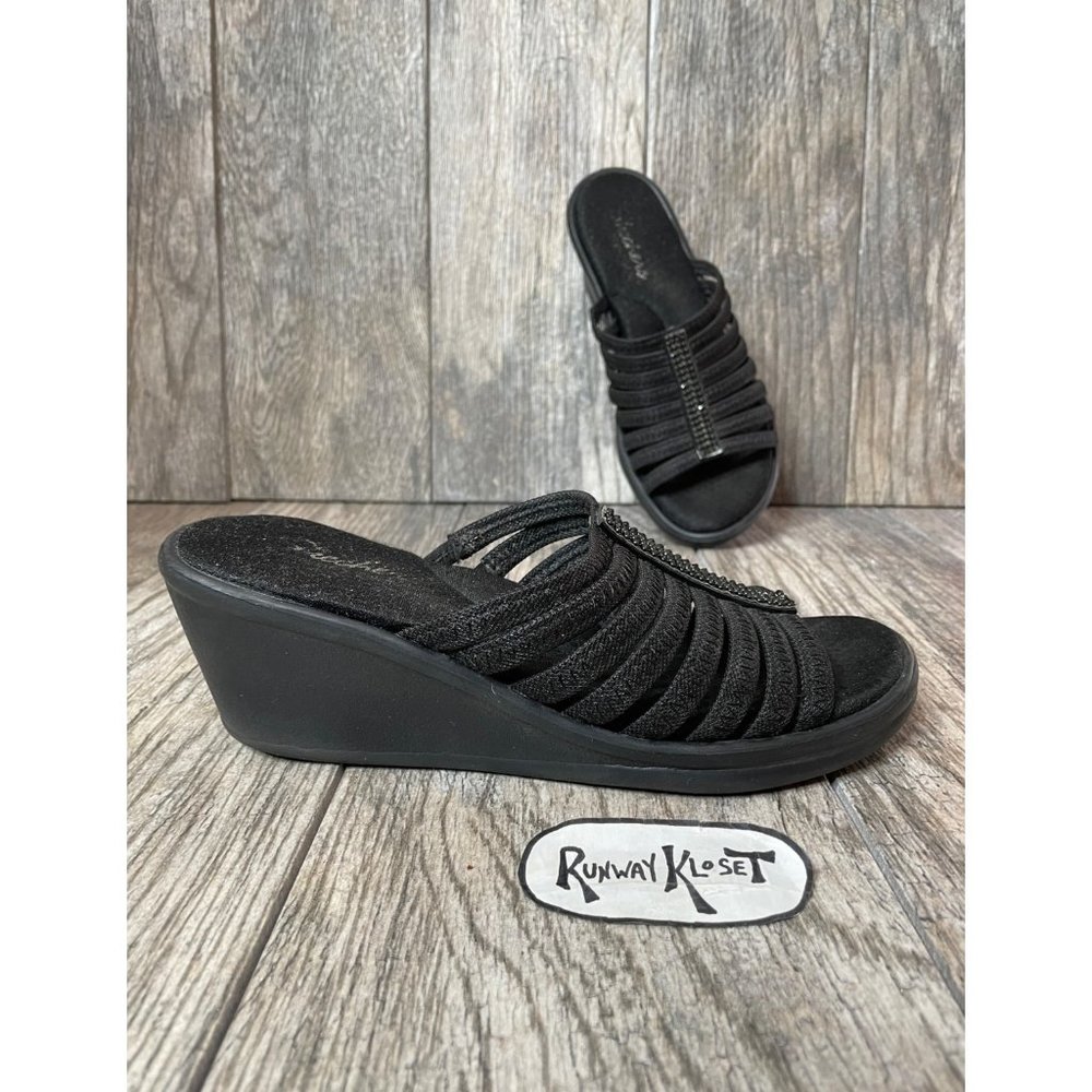 SKECHERS CALI WOMEN’S HOT SHOT RUMBLER WEDGE SANDALS WOMEN SIZE 9